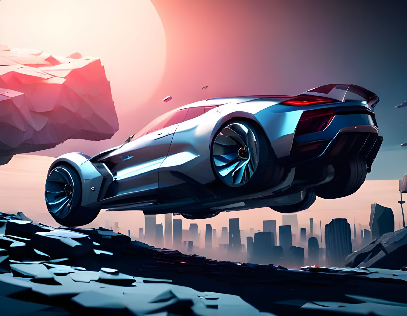 Ultra high-tech gravity defying car.