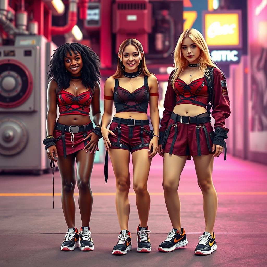 Diverse Women in Streetwear: Urban Futuristic Style