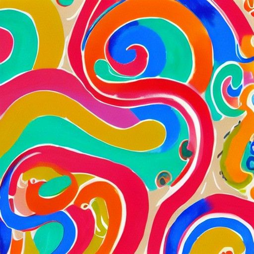 Vibrant Candyland Wonderland in Gouache