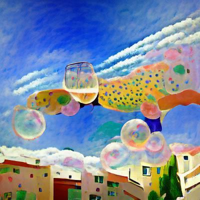 Sky Filled with Bubbles in Fauvism Style