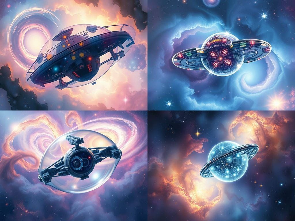 Cosmic Space Station in Vibrant Watercolor Style