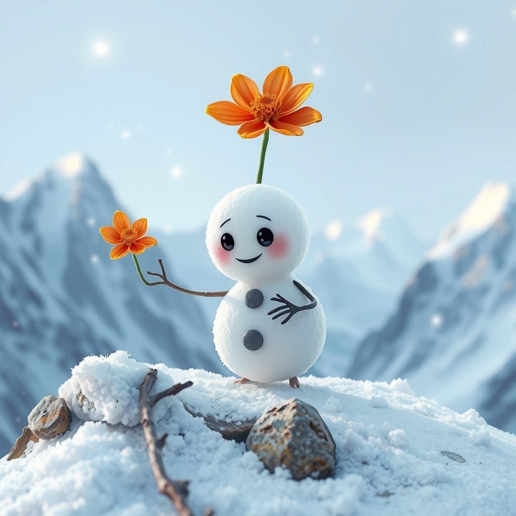 Adorable Flower Creature Searches for the Abominable Snowman...