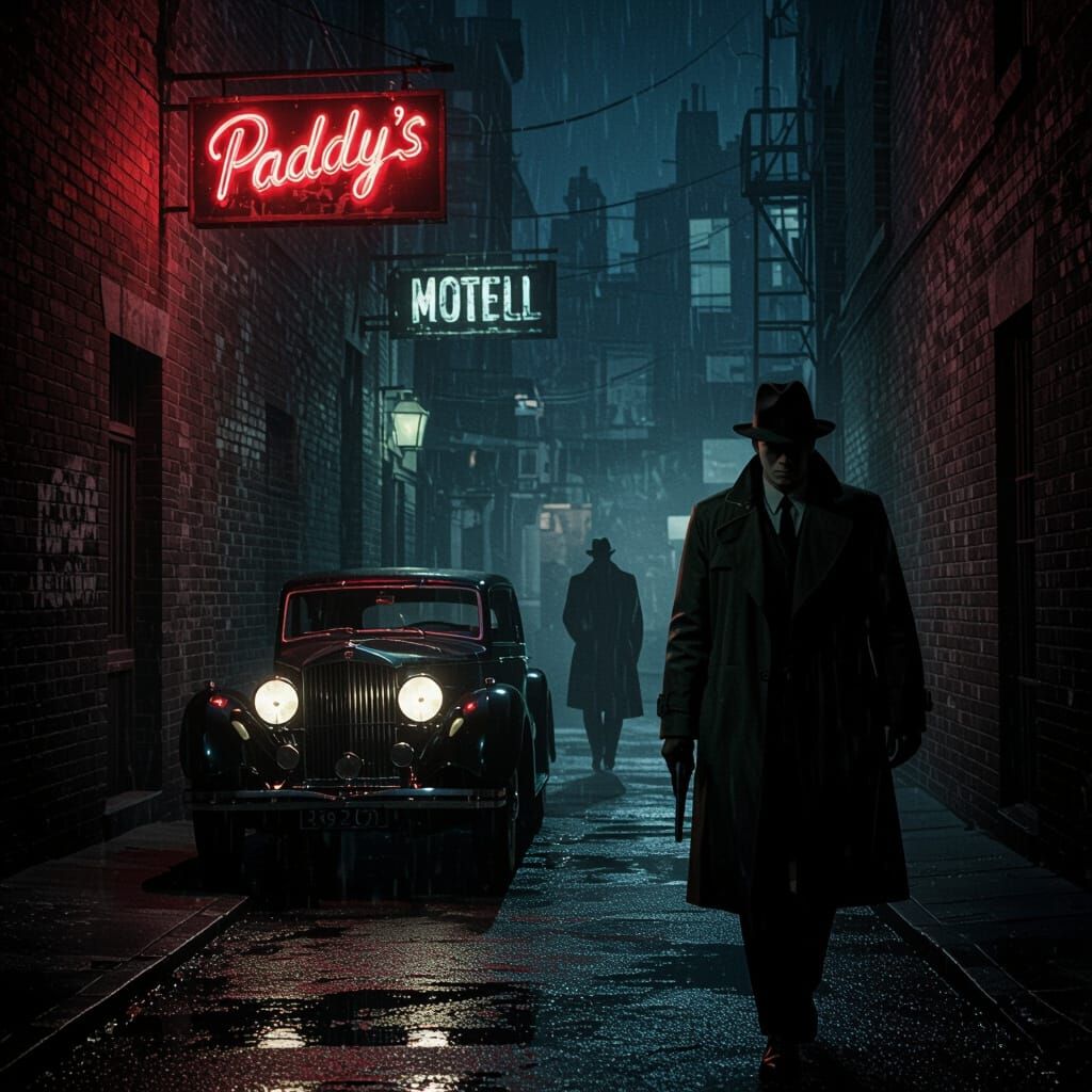 Noir Pulp Fiction Book Cover with Vintage Detective