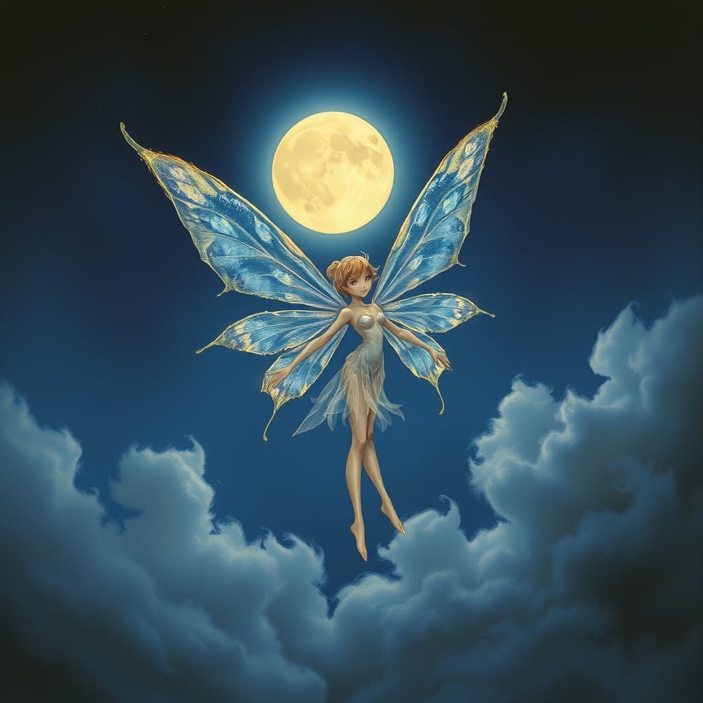Ethereal Fairy Under Midnight Sky