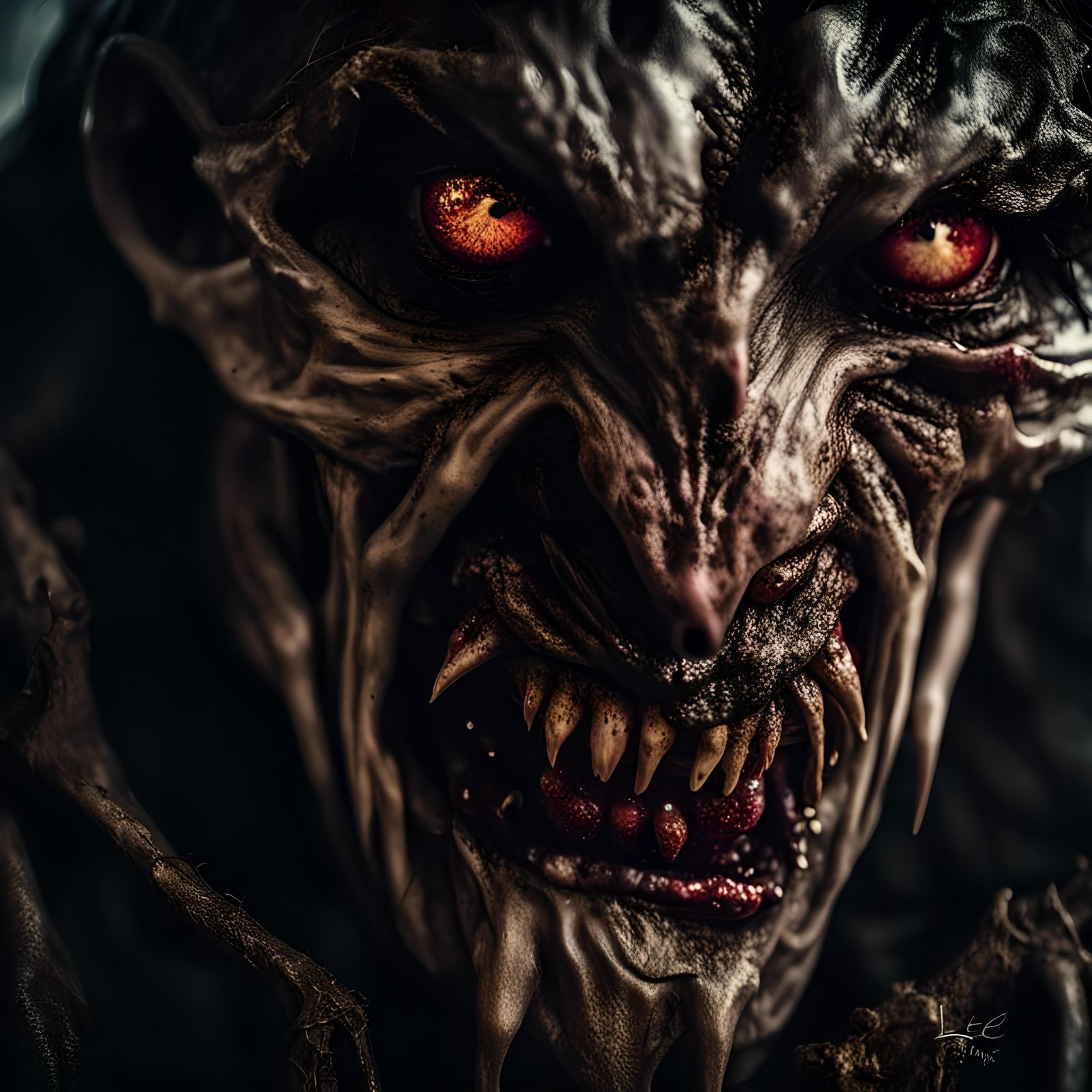 Demonic dogman skinwalker fallen-angel killer’s-eyes large-d...