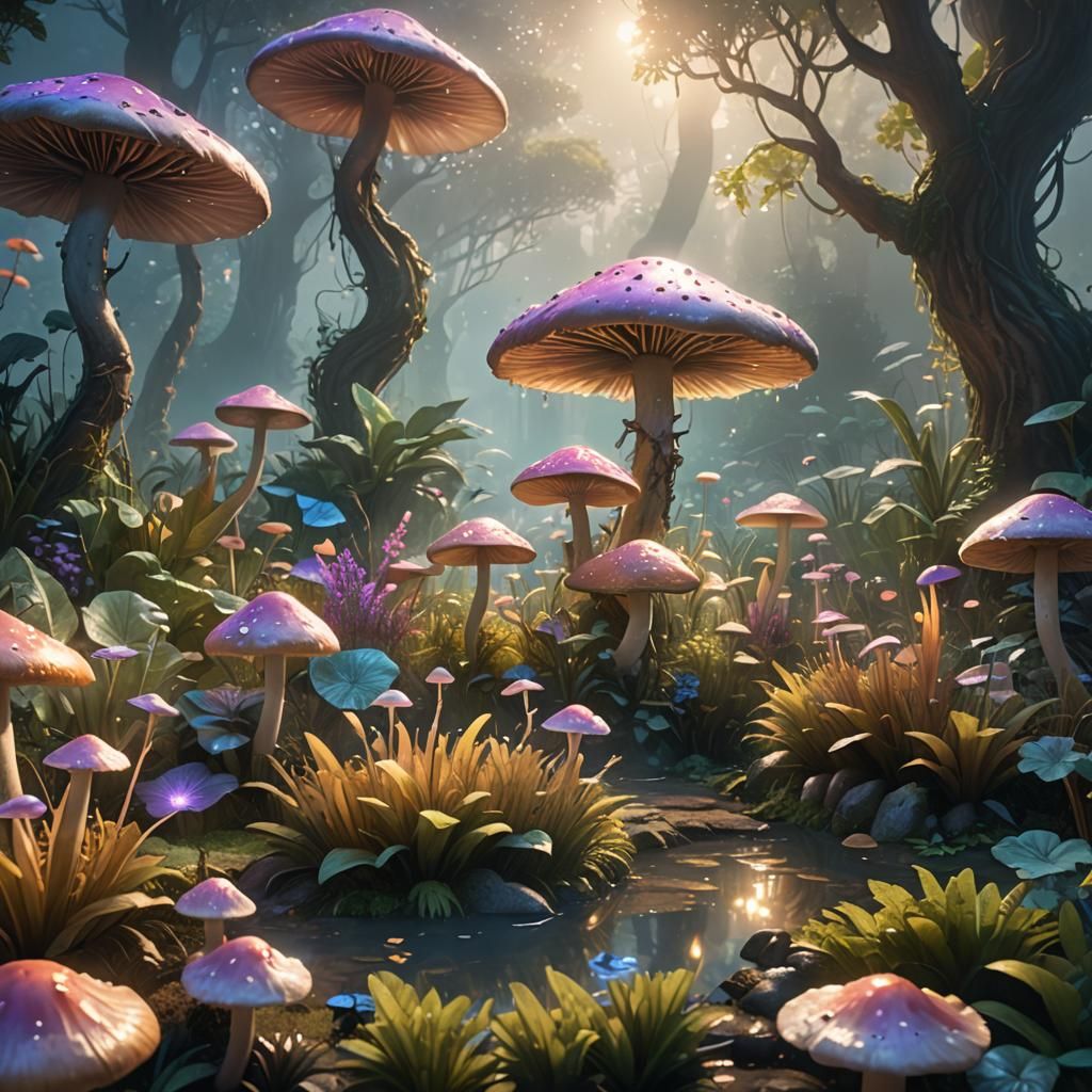 Californianus in Fantasy Garden: Digital Art