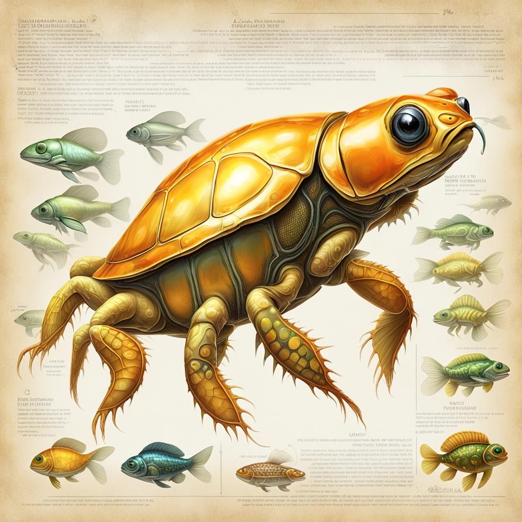 Golden Alien Creatures on Exoplanet in Hyperrealistic Style