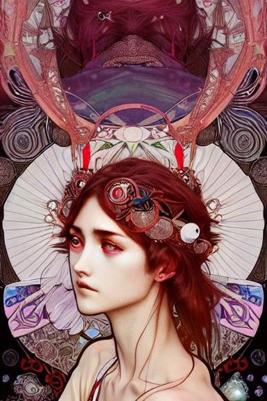 Goddess in Tokyo Streetwear: Art Nouveau Style