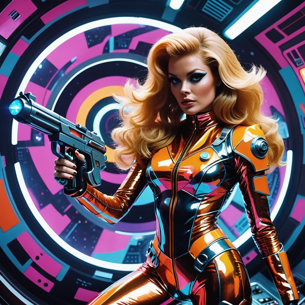 Barbarella in Futuristic Pop Art Style
