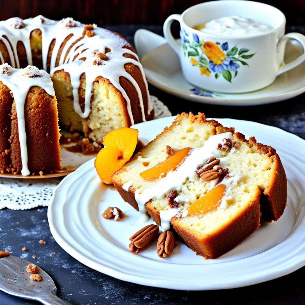 Peach Cobbler Pound Cake Fusion Dessert