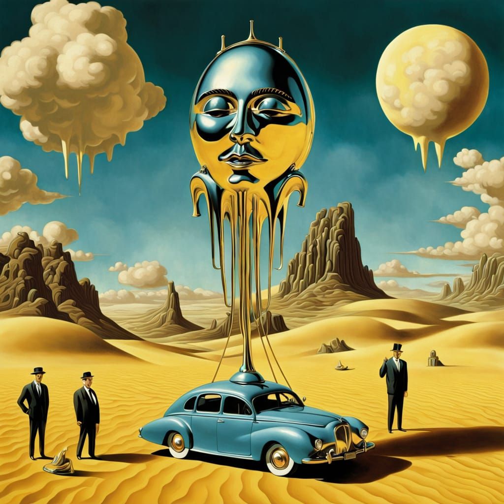 Surreal Melting Fan in Dreamlike Scene