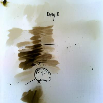 Day in Life: Vintage Ink Drawing