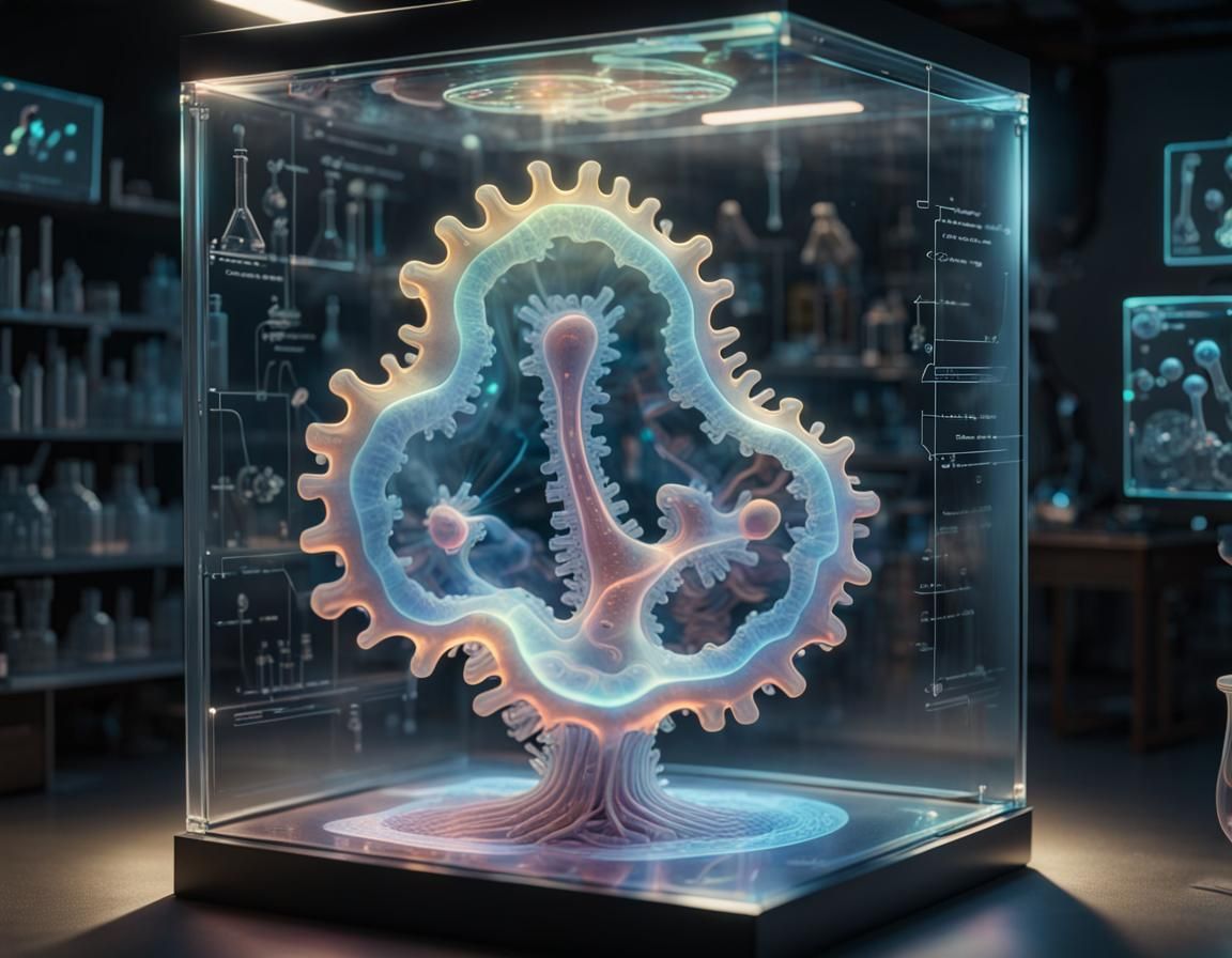 Holographic Amoeba Projection in Laboratory Setting