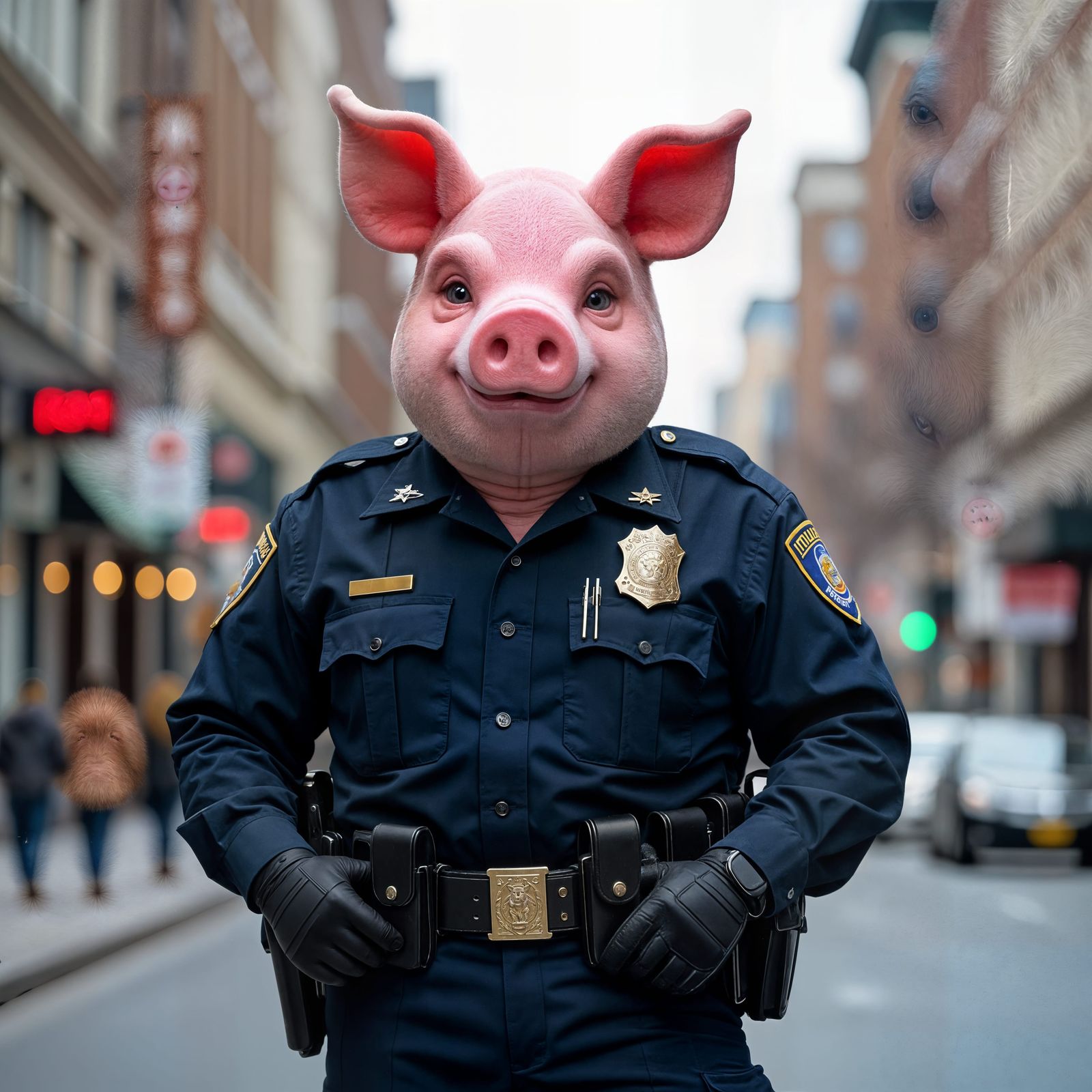 Satirical Image of Police Officer as Pig