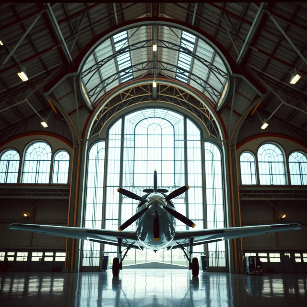 Vintage Airplane Hangar in Art Deco Style