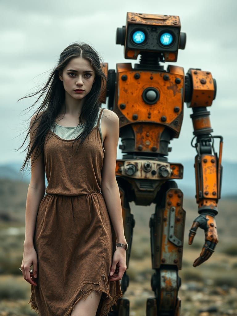 Woman and Robot: Post-Apocalyptic Companions