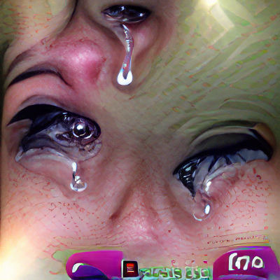 Minimalist Portrait of a Crying Face