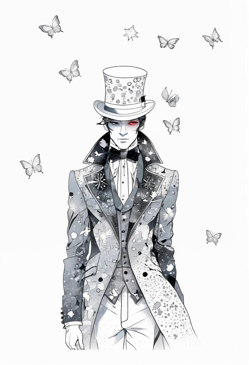 Grunge Pop-Art Young Rebel in Victorian Splendor Amidst Cele...