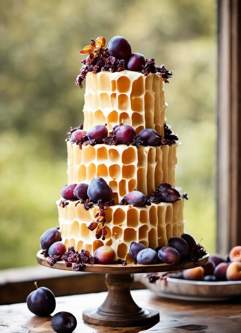 Honeycomb & Plum Cake