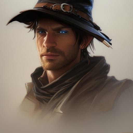 Wood Elf Rogue Portrait in Hyperdetailed Style