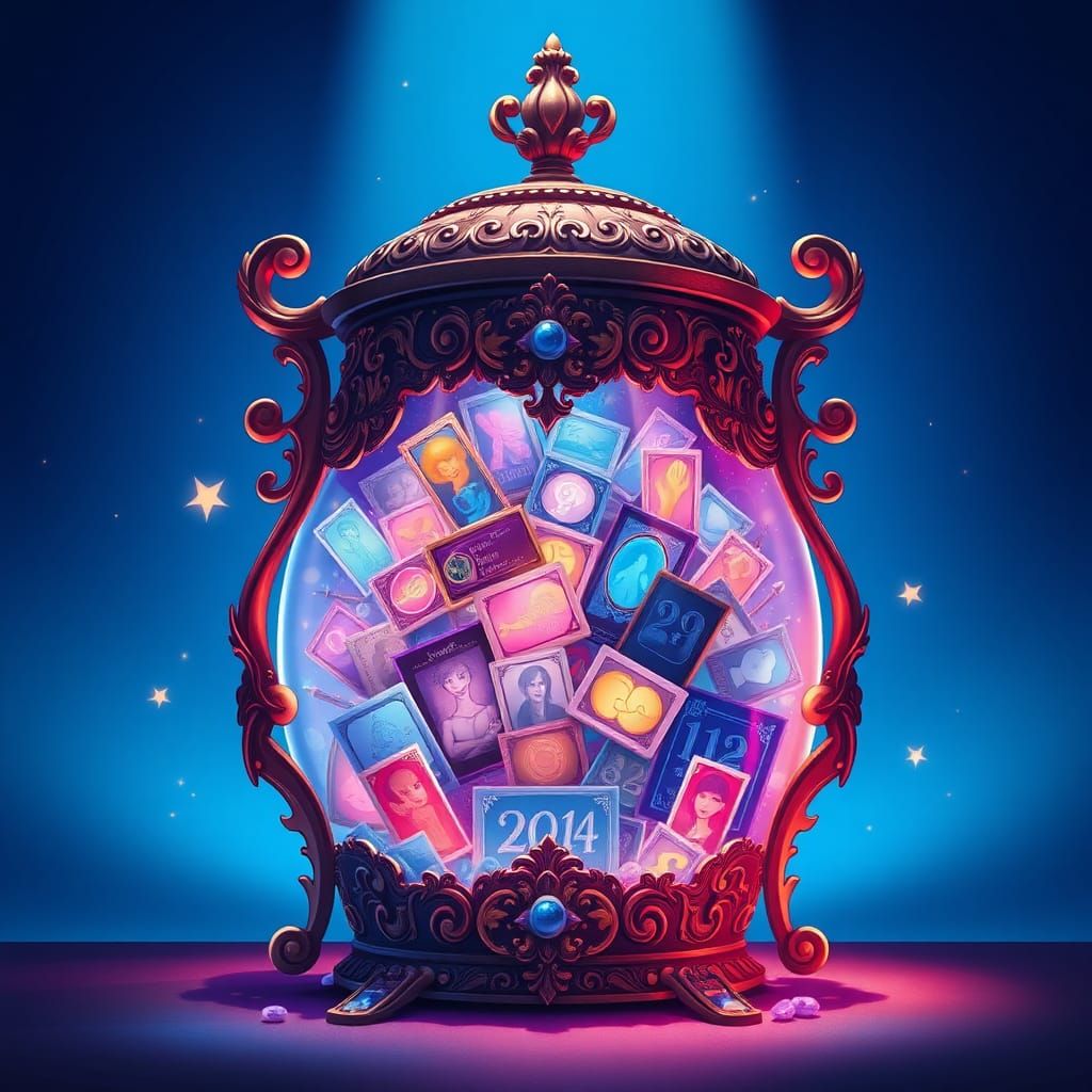 Glowing Memory Jar in Anime Style Background