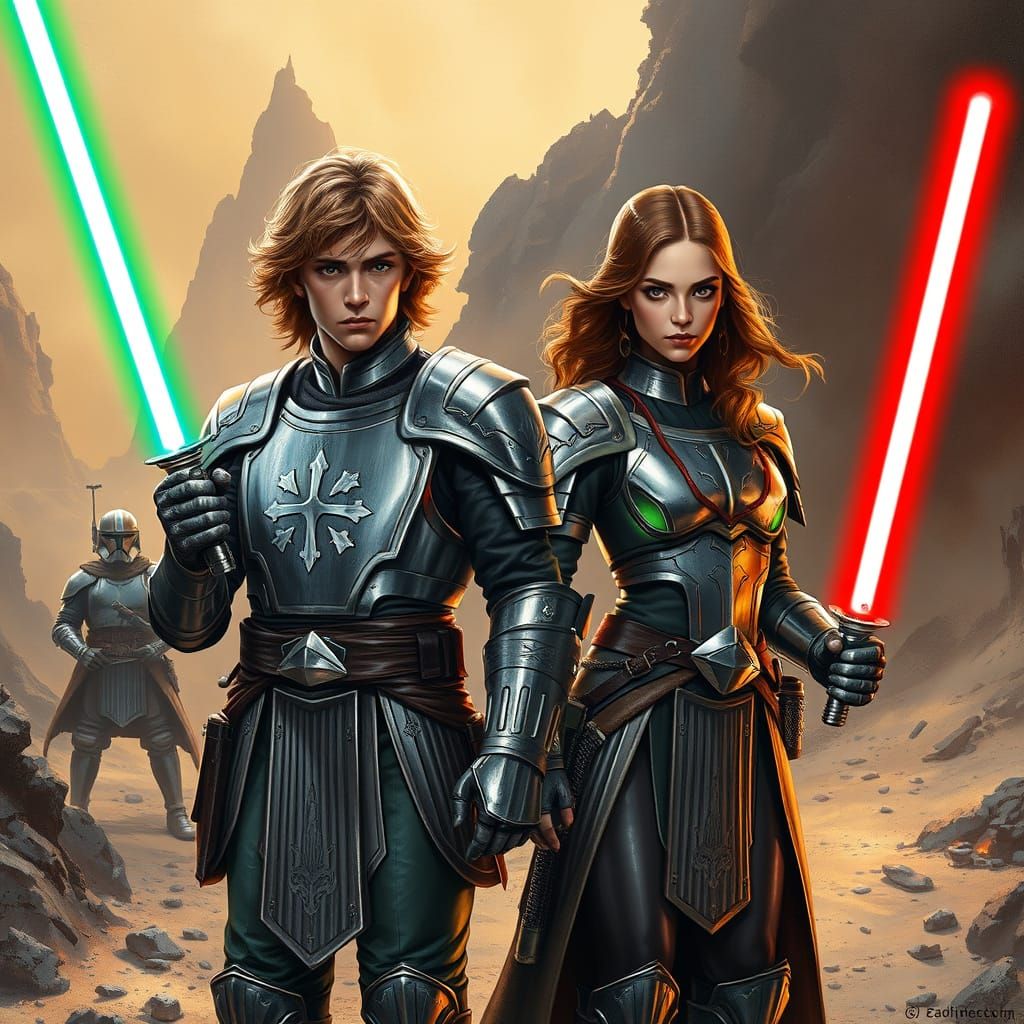 Luke Skywalker and Mara Jade as Galactic Paladins Against th...