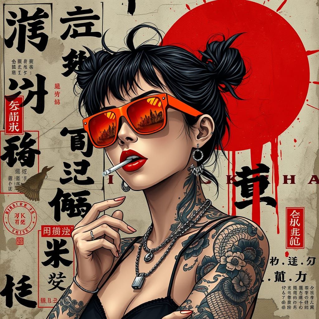 Hyperrealistic Manga-Inspired Portrait of a Rebellious Young...