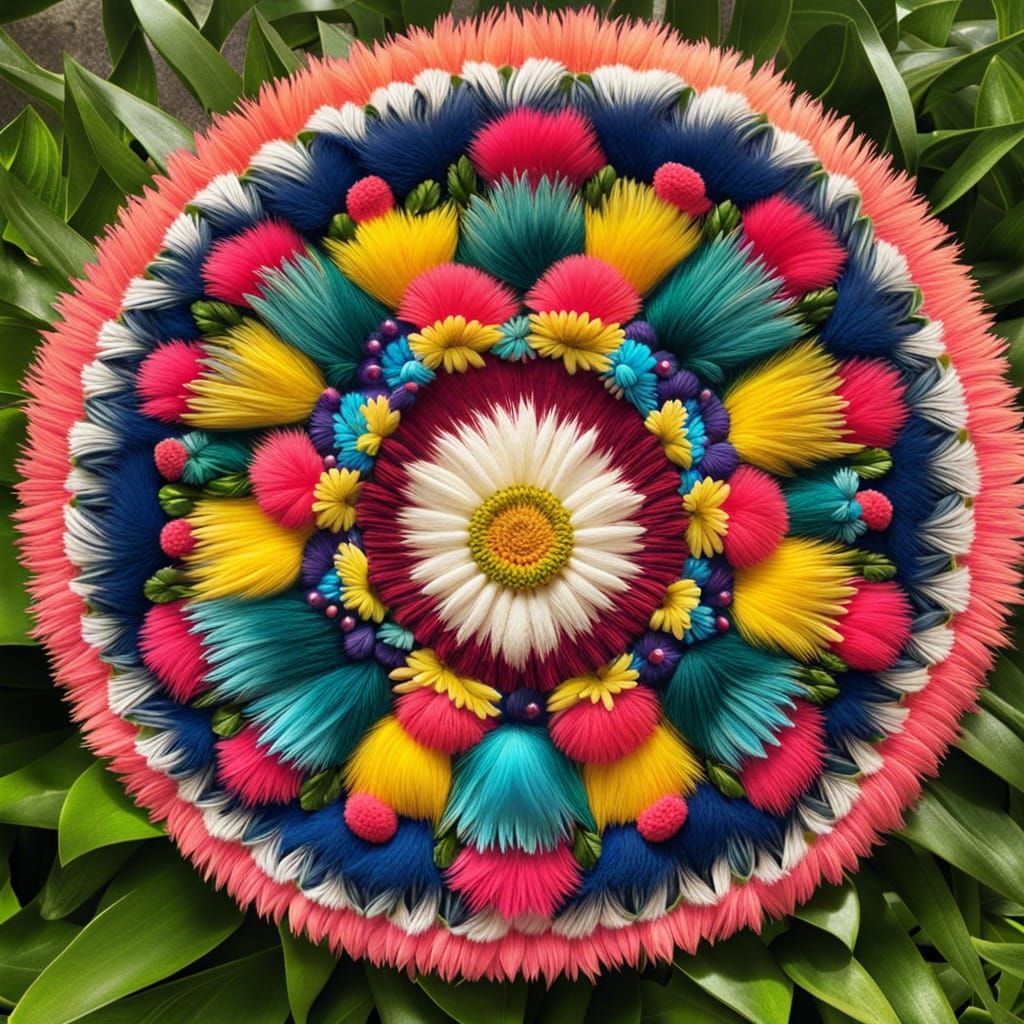 Fur and Daisy Mandala: Intricate Geometric Art