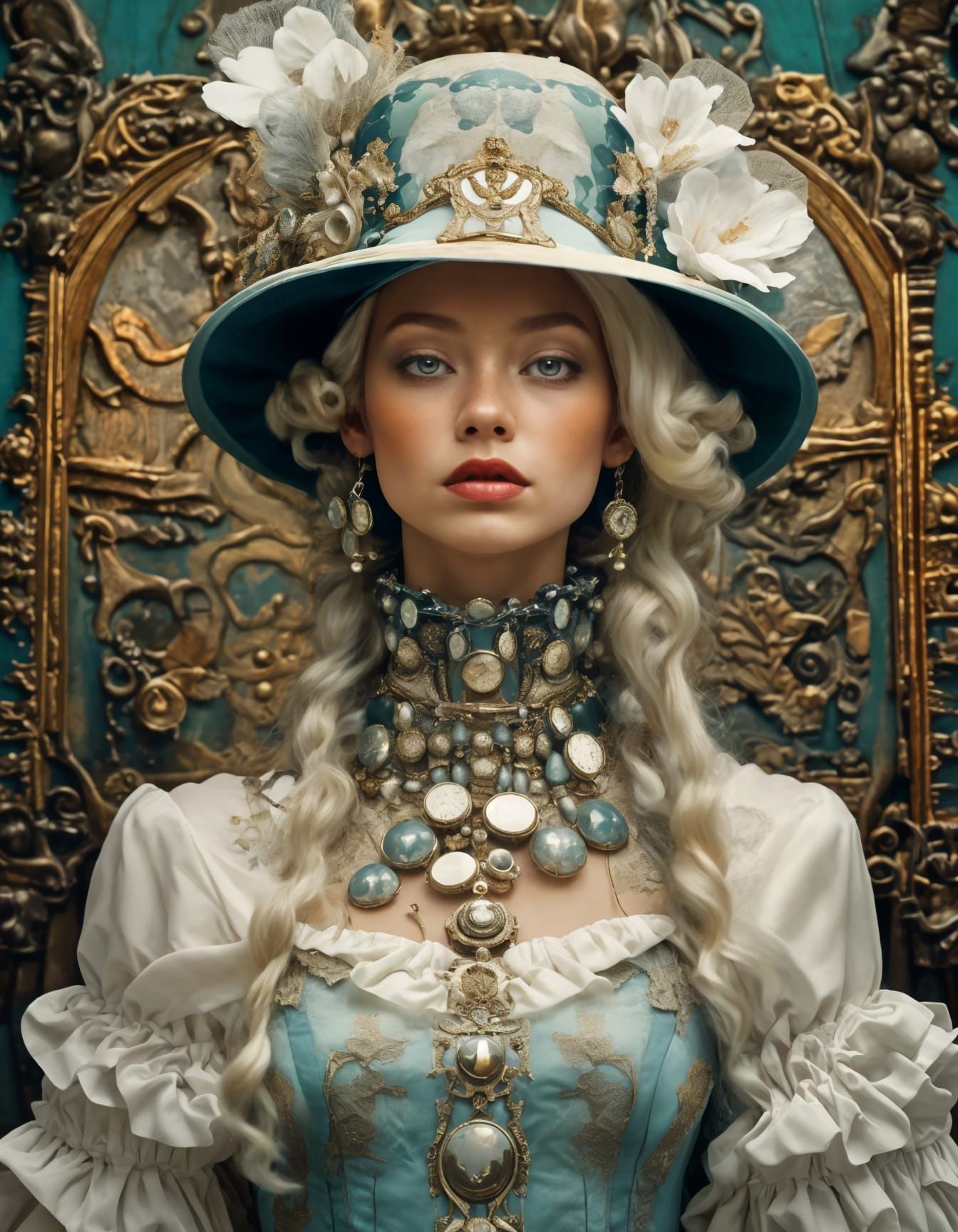 Ethereal Steampunk Goddess in Rich, Vibrant Colors