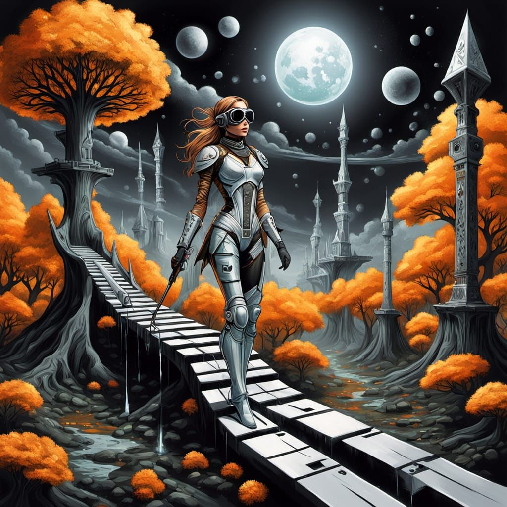 Steampunk Femme Tracks Thief in Cybernetic Forest