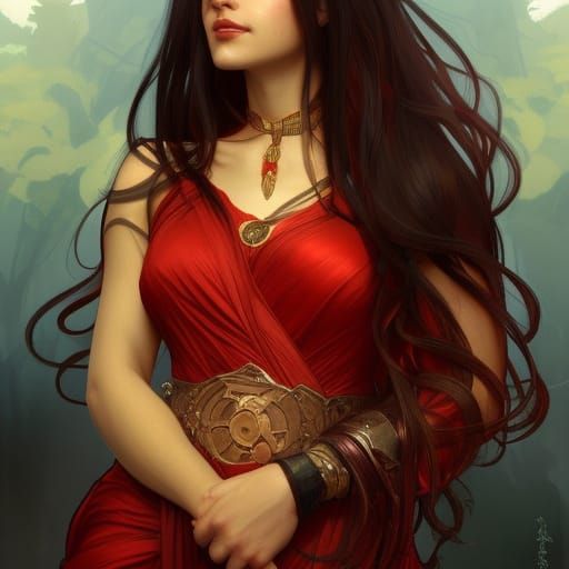 Fire Goddess Portrait in Hyperdetailed Digital Art