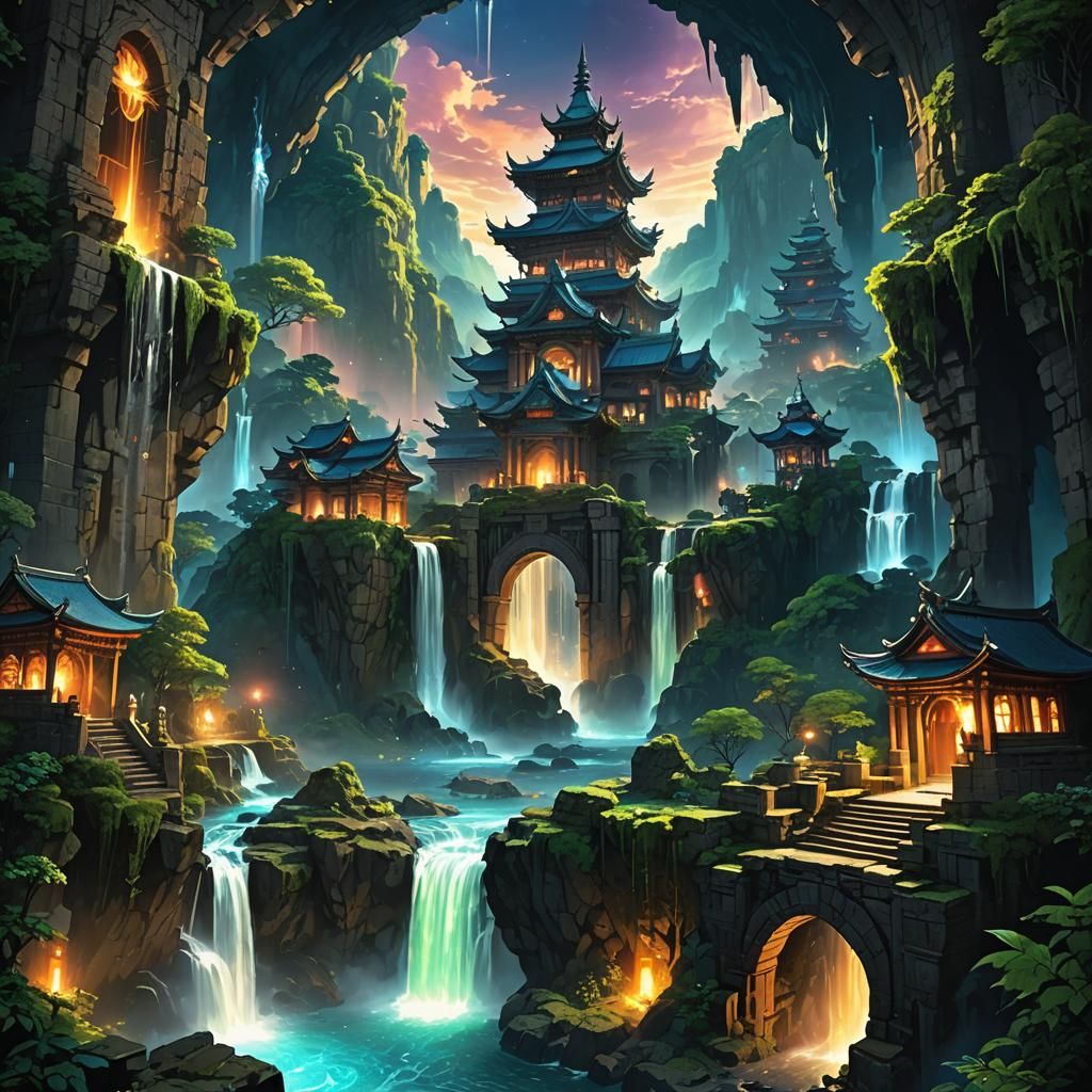 Fantasy Fusion Art: Anime City, Portal, Structure