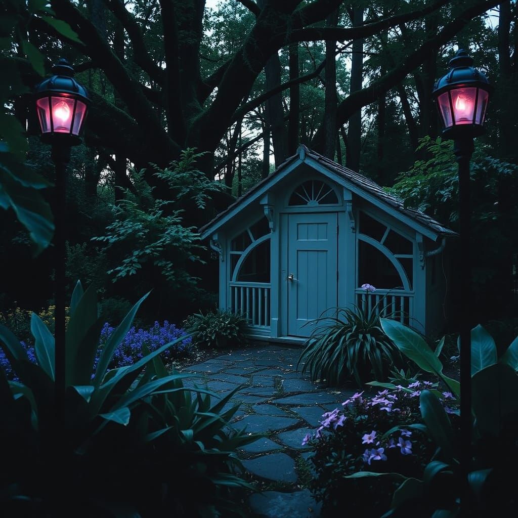 wednesday's creepy, dark gothic garden
