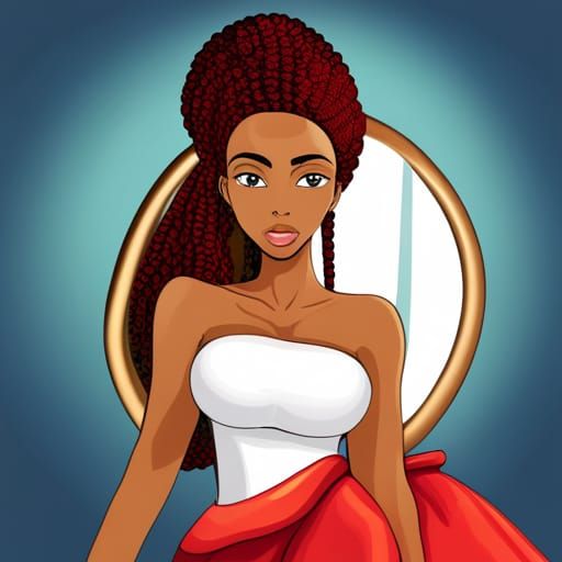 Fairytale Mirror Reflection of a Beautiful Woman