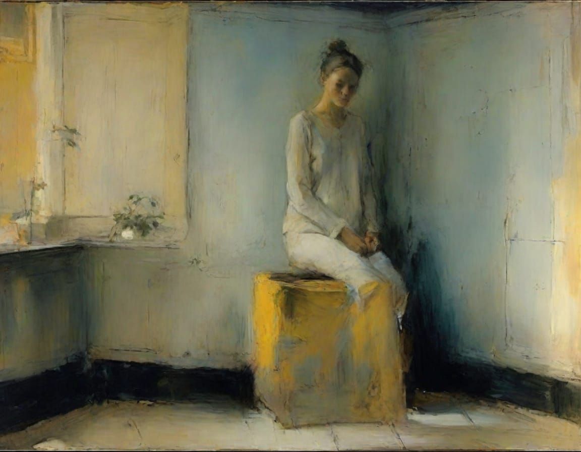 Impressionist Figure Painting in Grungy Style