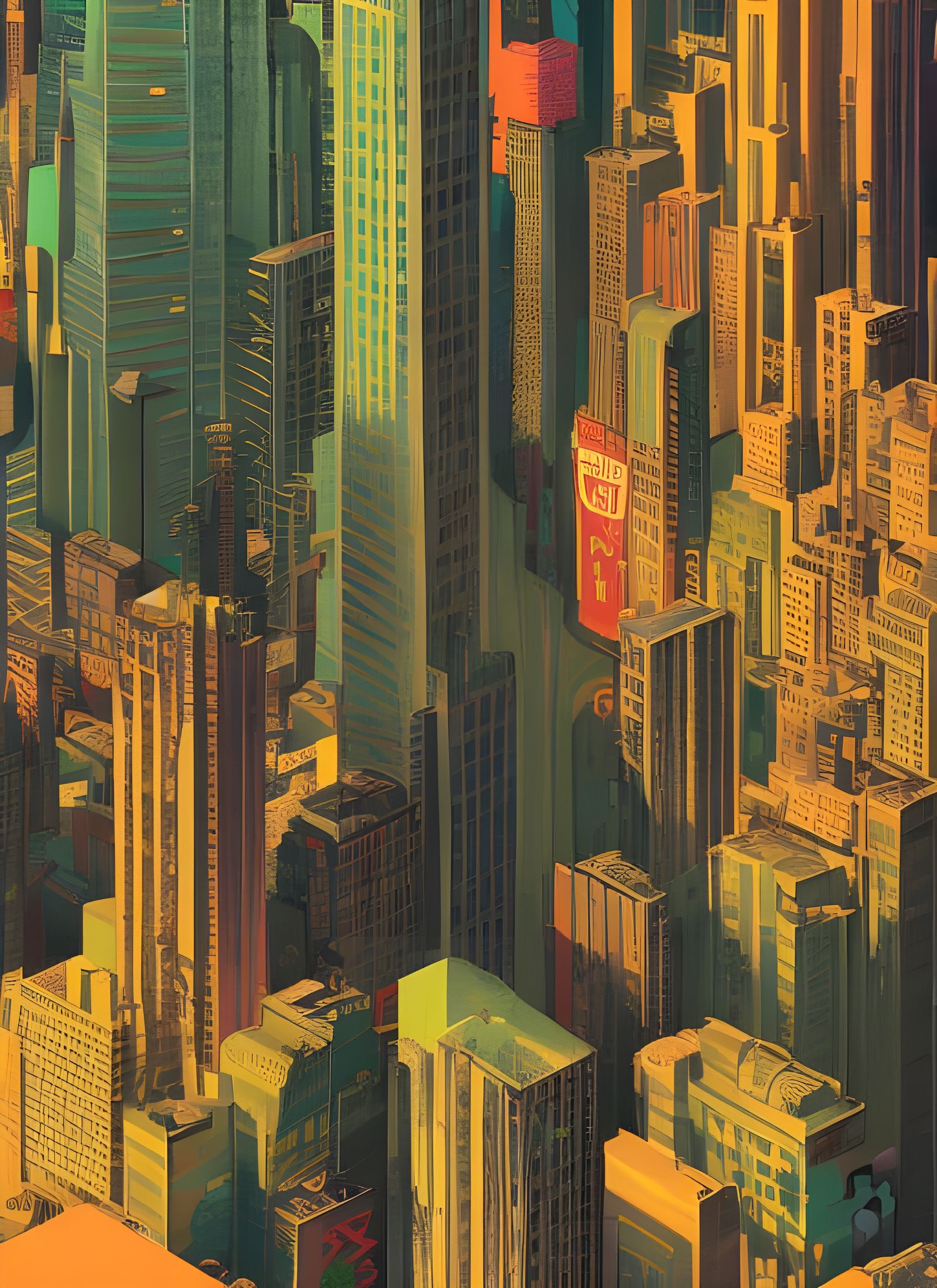 Eerie Cityscape in Crumb Comics Style