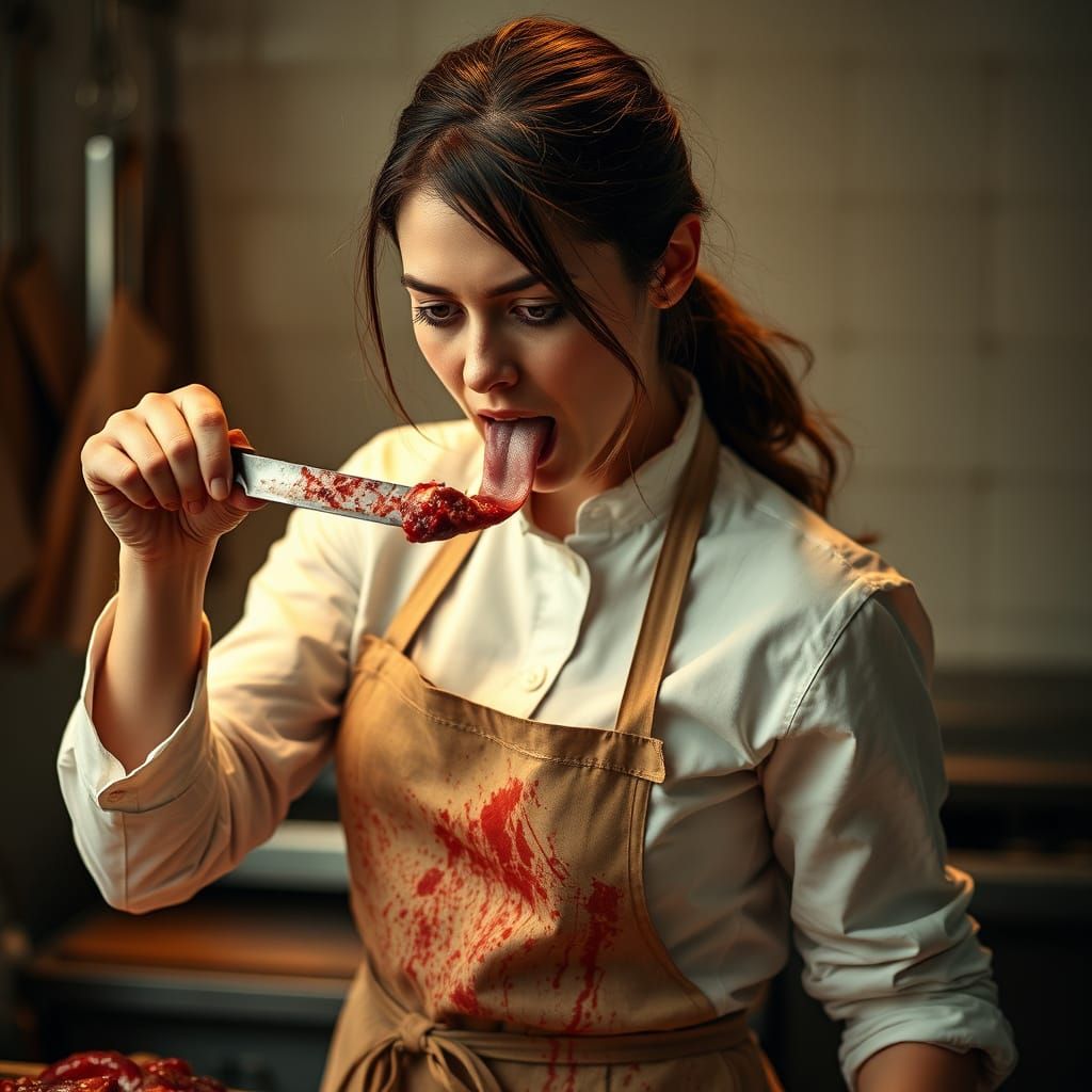 Intense Butcher Captured in Candid Documentary Style