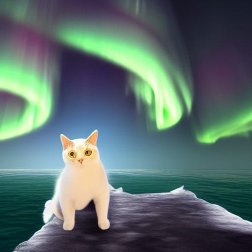Cat Witnesses Titanic Sinking Under Northern Lights