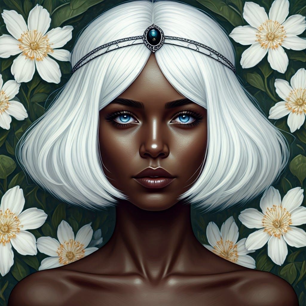 Enigmatic Beauty in a Whimsical Old-World Setting