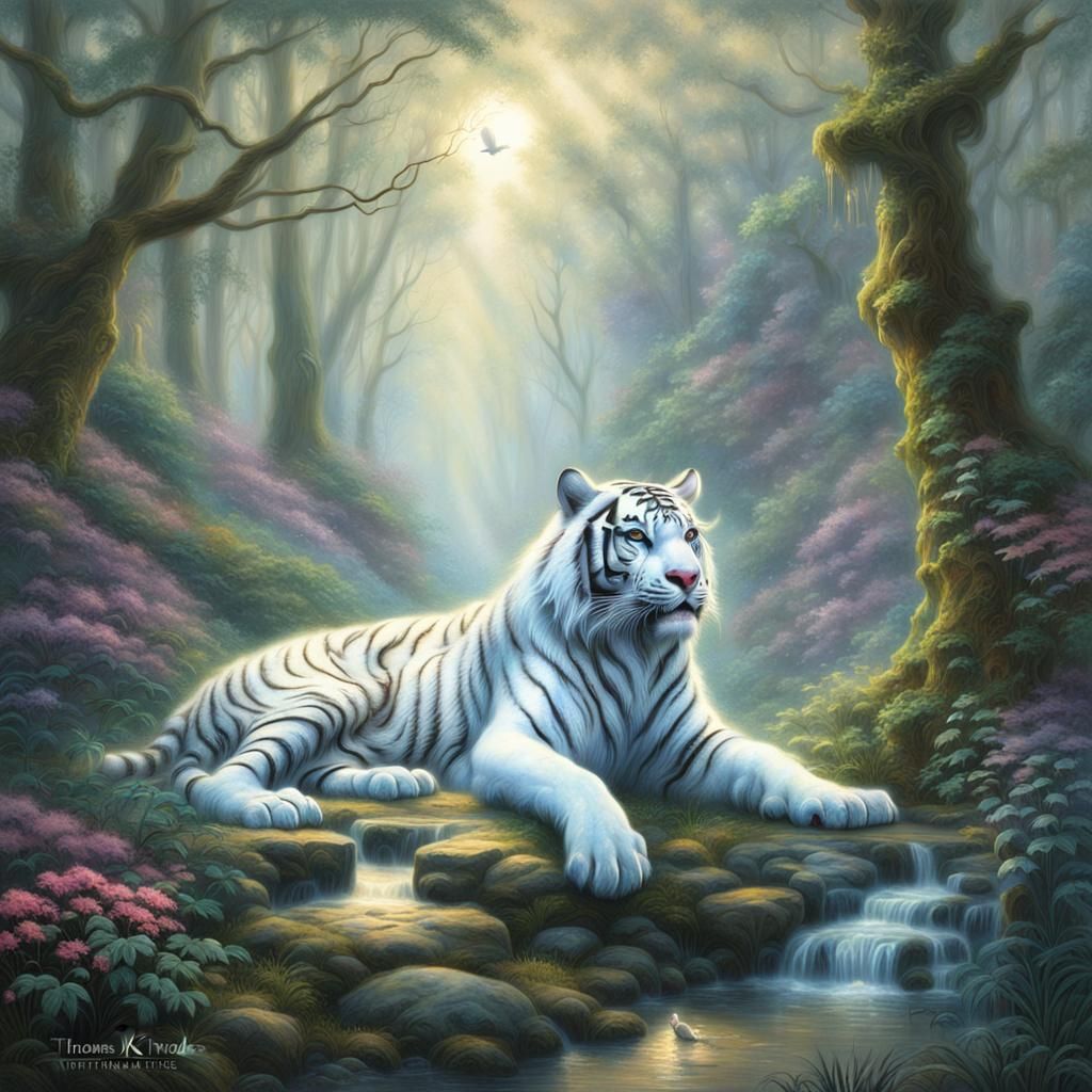 Majestic white tiger