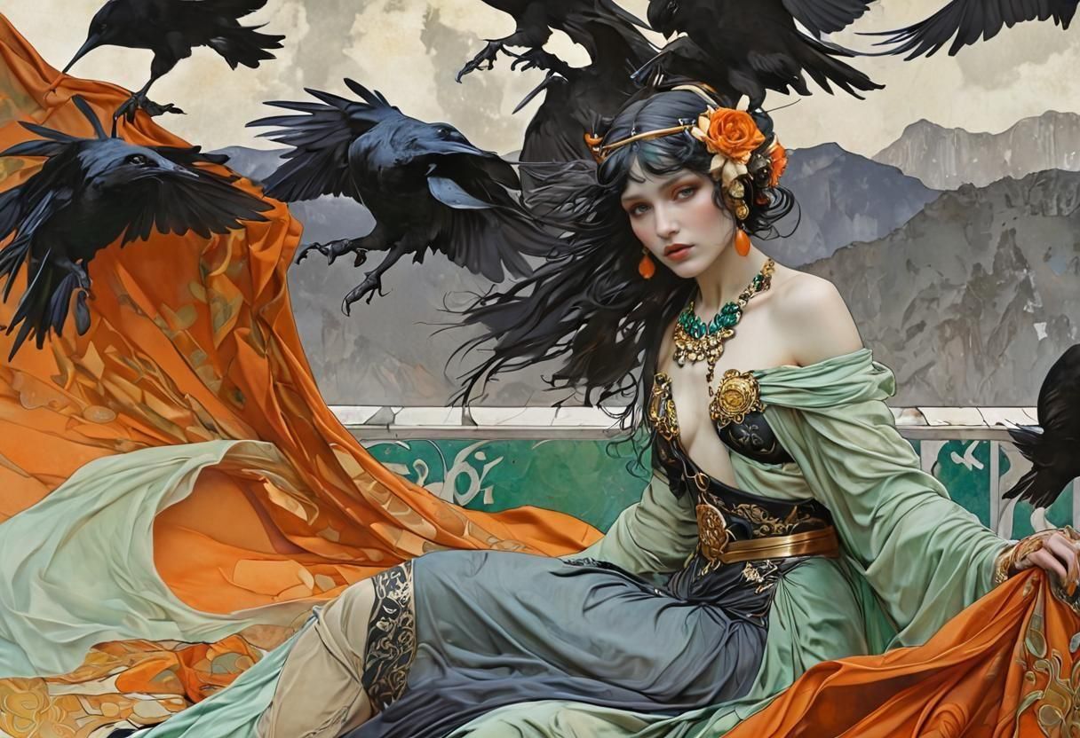 Morrigan Art Nouveau Gilded Masterpiece