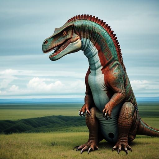 Colorful Dinosaur in Jurassic Period: Documentary Style