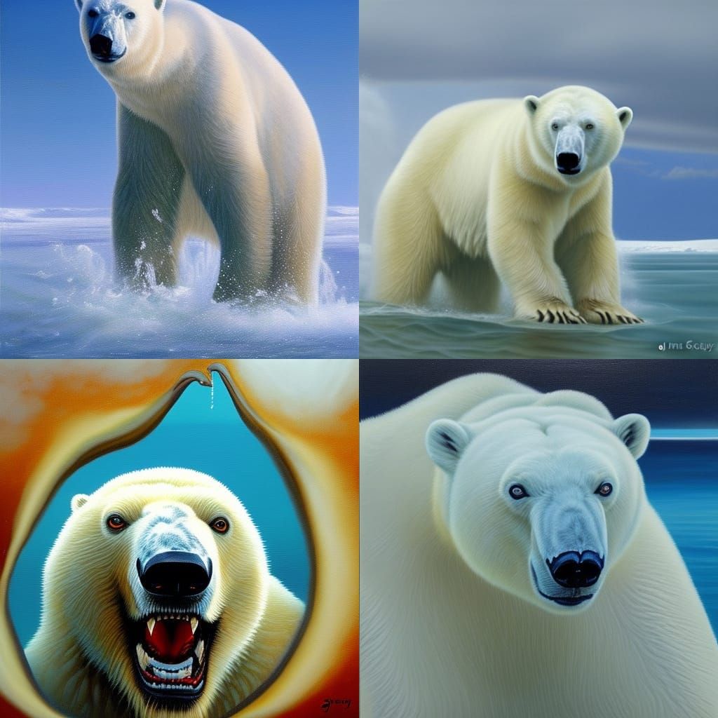 Polar Bear Shark in Oil Painting Style