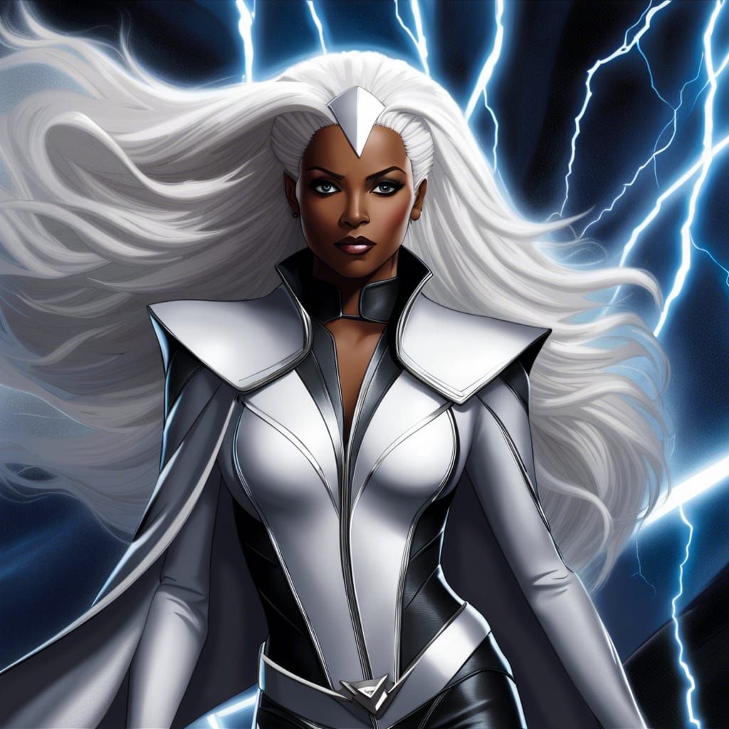 Ororo Munroe as Storm: Detailed Digital Portrait
