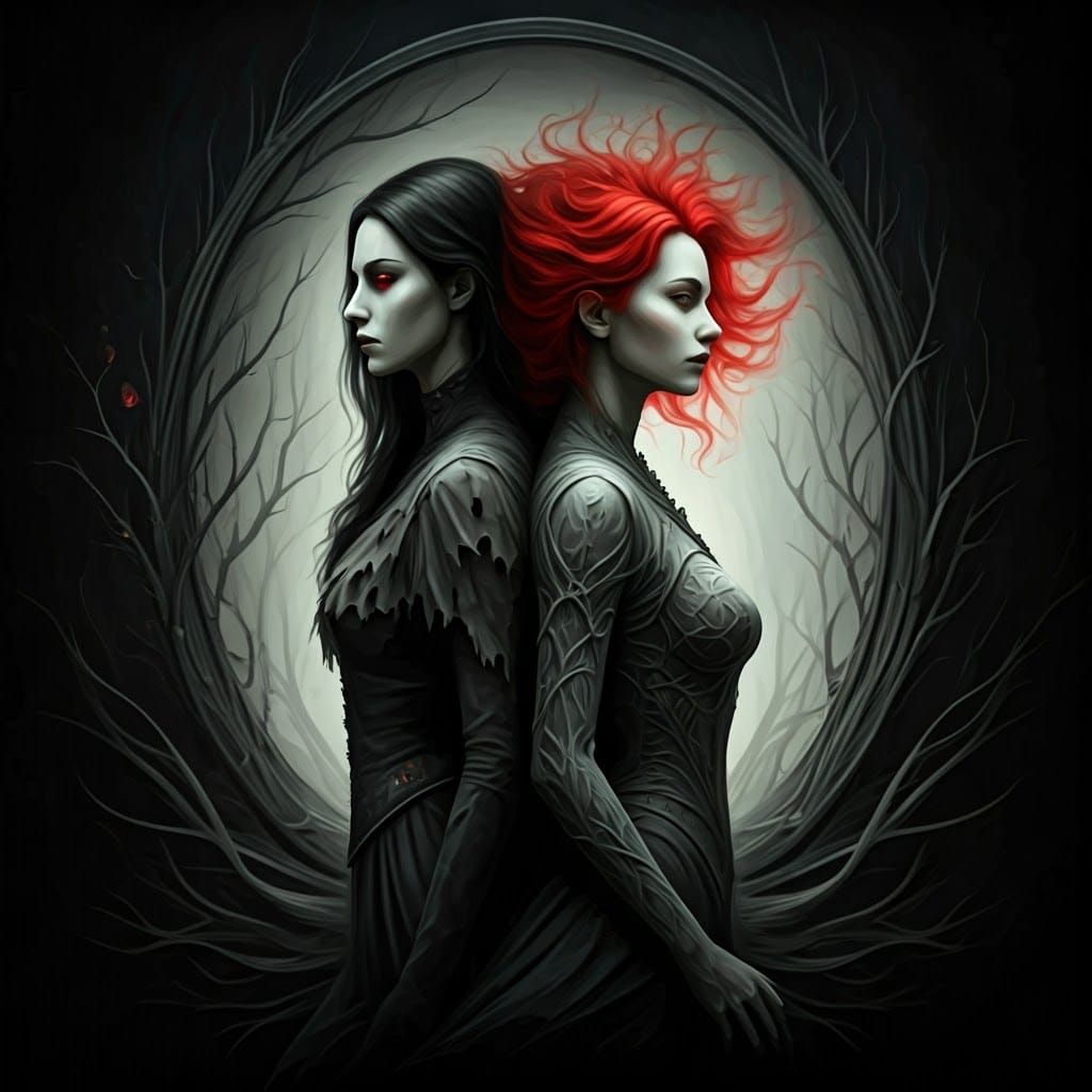 Gothic Figures in Dark Fantasy Illustration