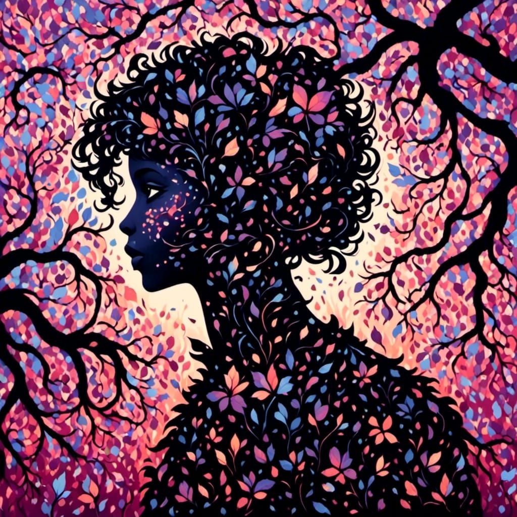 Silhouette Human Portrait in Soft Style