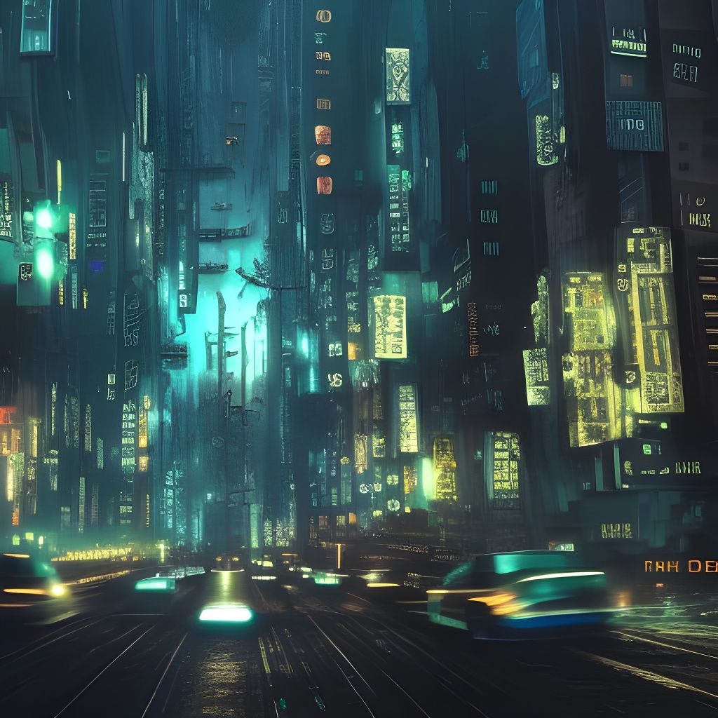 Cyberpunk Cityscape Through Augmented Reality HUD