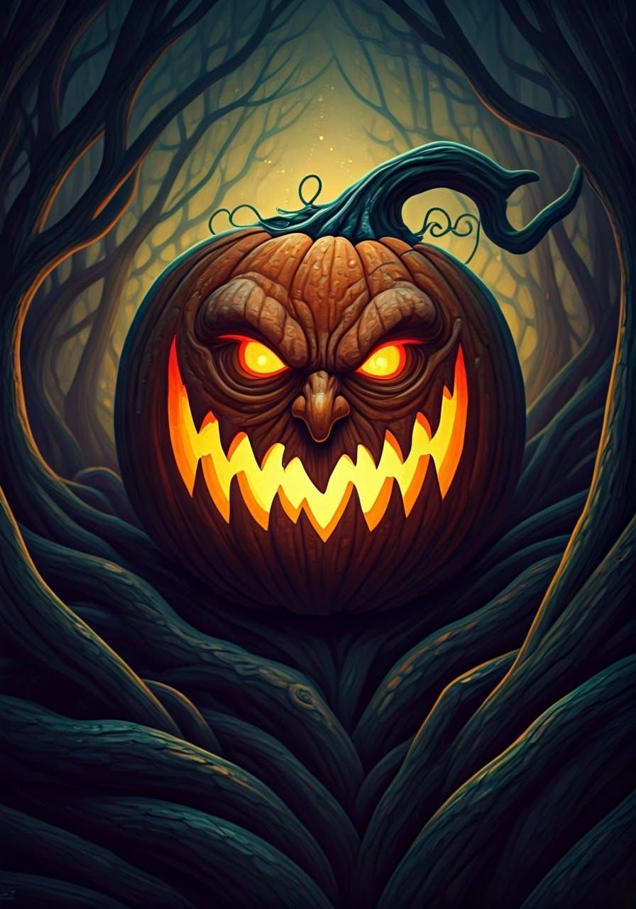 Mystical Jack-o-Lantern in Gothic Fantasy Style