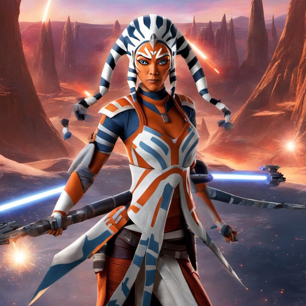 Fantasy Alien Goddess with Galaxy Skirt, Digital Painting