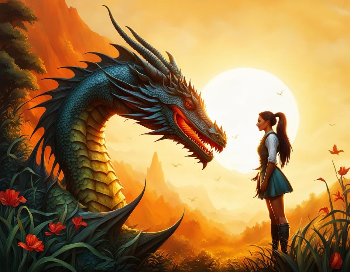 Bild: Der Drache und das Mädchen  /2